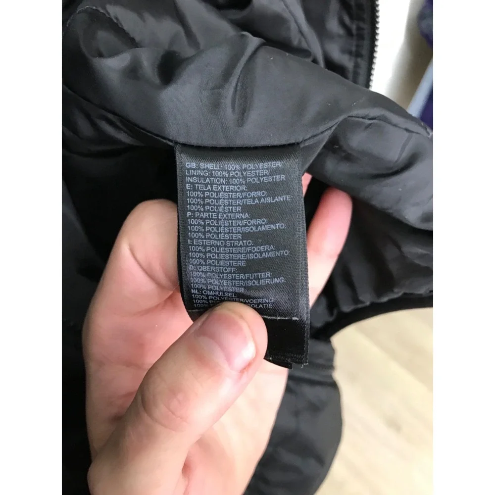 The North Face Mens Zip Front Puffer Jacket Size Medium Black Pockets